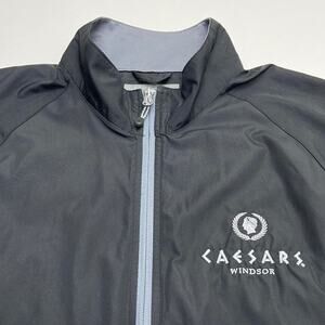 CAESARS WINDSOR CASINO Men’s XL Black Gray Full Zip Windbreaker